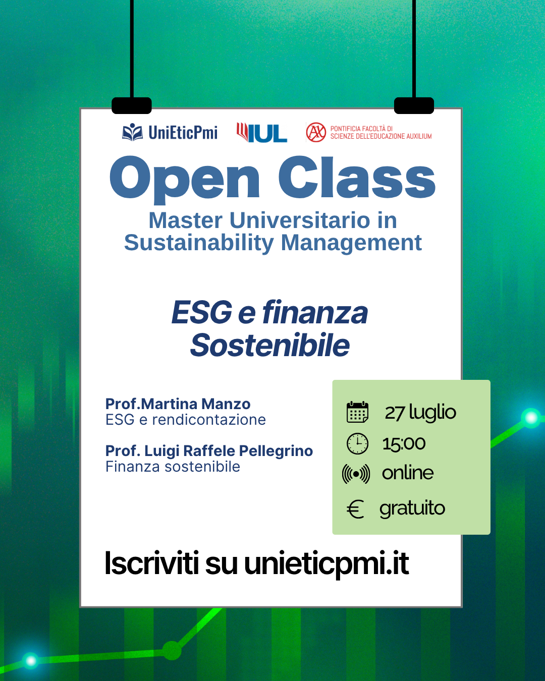 Locandina webinar ESG e Finanza Sostenibile